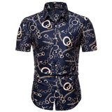 Dot-Print Casual Shirts for Summer Short Sleeve Regular Formal Clothing Men's Office Button Up Blouses Mart Lion   