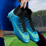 Men's  Soccer Shoes Unisex Football Cleats Ankle Boots Students Training Sneakers Kids Outdoor Sports Mart Lion   