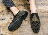 Men's Casual Shoes Suede Leather Moccasins Loafers Flats Rhinestones Mart Lion   