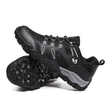 Men's Soft Outdoor Casual Shoes Summer Breathable Mesh Sneakers Light Black Hiking Footwear Running Mart Lion   