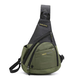 Casual Knapsack Waterproof Men's Outdoor Chest Bag Nylon Messenger Short Trip Phone Pouch Travel Backpack Mart Lion Green Chest Bag  