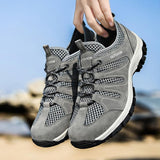 Men's Soft Casual Shoes Summer Breathable Outdoor Mesh Sneakers Light Black Footwear Flat Boys Travel Mart Lion Gray 39 