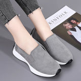 Autumn Women Shoes Cow Suede Slip on Sneakers Femme Loafers Ladies Black Nursing Work MartLion   