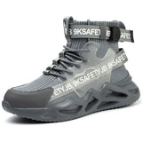 Work Boots Men's Designer Safety Shoes Standard Steel Toe Anti-smash Anti-stab Indestructible MartLion 7719-gray 40 