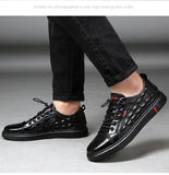 Men's Casual Shoes Genuine Cow Leather Crocodile Print Spring Autumn Luxury Flat Cool Leisure Sneakers Loafers Mart Lion   