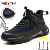 Anti-puncture Men's Safety Shoes Anti-smash Work Sneakers Steel Toe Protective Work Boots Indestructible MartLion   