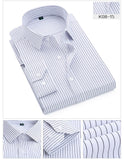 men's striped long sleeved non-iron slim fit dress shirts Solid Twill Social Clothing Mart Lion   