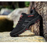 Men's Soft Outdoor Casual Shoes Summer Breathable Mesh Sneakers Black Hiking Footwear Trial Running Mart Lion   