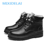 Genuine Leather Men's Boots Winter Waterproof Ankle Outdoor Working Snow Mart Lion   