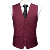 Barry Wang Men's Light Gray Plaid Waistcoat Blend Tailored Collar V-neck 3 Pocket Check Suit Vest Tie Set Formal Leisure MD-2305 Mart Lion MD-2309-Tie Set S 