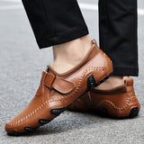 Genuine Leather Men's Shoes Outdoor Loafers Luxury Soft Driving Handmade Walking Sneakers Mart Lion   