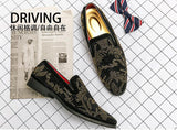 Men's Casual Shoes Suede Leather Moccasins Loafers Flats Rhinestones Mart Lion   