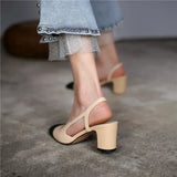 Summer Elegant Concise Women Sandals  Heels Genuine Leather Pumps Party Office Prom Shoes Woman MartLion   