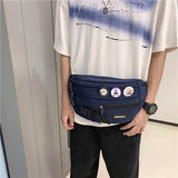 Men's Chest Pouch Waist Pack Casual Canvas Crossbody Bag Large Capacity Outdoor Messenger Bags Unisex Hip Fanny Pack Mart Lion   