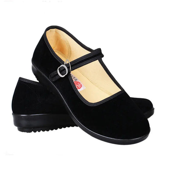 Spring Ladies Black Flats Ballerinas Mary Janes Casual Women Flat Platform Shoes Slip MartLion   