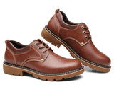 Autumn Men's Leather Shoes Brogue Casual safety Genuine Leather Work Casual Sneakers Mart Lion   