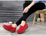 Autumn Shoes Platform Shoes Cow Suede Leather Flats Thick Sole Women's Loafers Moccasins MartLion   