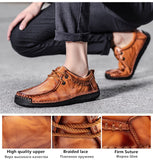 Men's Driving Shoes Cow Leather Loafers Handmade Casual Breathable Moccasins Flats Mart Lion   