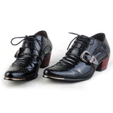 British Style Men's Patent Leather Dress Shoes Pointed Toe Height Increasing 5 cm Classic Gentleman Oxforfd Mart Lion   