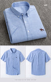 short sleeve 100% cotton oxford soft regular fit summer men's casual shirts Mart Lion   