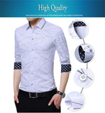 Luxury Brand Men's Dress Shirts Long Sleeve Geometric Print Social Shirt Handsome Blouse Mart Lion   