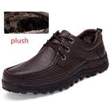 Men's Shoes Handmade Genuine Leather Slip On Comfort Casual Mart Lion brown plush 6.5 