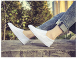 Spring Summer White Black Shoes Men's Slip-on Flat Casual Footwear Cool Young Street Style MartLion   