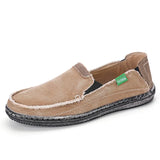 Low Price Men's Breathable Casual Shoes Jeans Canvas Slip Flats Loafer MartLion apricot 7 