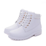 Spring Autumn Women Boots Riding Equestrian Ankle Ladies Platform  Lace-Up Shoes MartLion   