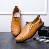Men's Light Casual Shoes Luxury Brand Genuine Leather Loafers Moccasins Breathable Slip On Boat Mart Lion Yellow 6 