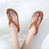 Sandals Woman Platform soft leather Flip Flops shoes 6colors available MartLion   