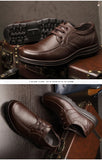 Leather Shoes Men Footwear Thick Sole Men's Casual Shoes MartLion   