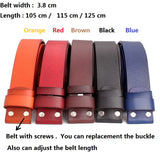 British Flag Pattern Belts Genuine Leather Metal Buckle Union Jack Jeans Waistband Trousers MartLion   