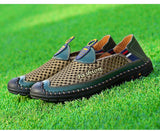 Casual Leather Shoes Men's Loafers Spring/Summer Mesh Flats Breathable Driving Moccasins Mart Lion   