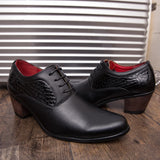 Dress Shoes Men's Hight Increase 6CM Mens Wedding High Heels Formal Dresses Footwear MartLion   