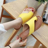 Genuine Leather Summer Sandals Women Shoes Slippers Foot Correction Toe-clip casual flat MartLion   