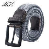 Canvas Belts  Men's Metal Pin Buckle Military Tactical Strap Elastic Belt MartLion grey 120cm 