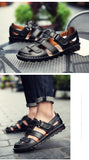 Handmade Men's Sandals Genuine Leather Soft Summer Shoes Retro Sewing Casual Beach Shoes Mart Lion   