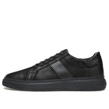 Sneakers Men's Casual Shoes Genuine Leather brogue Designer solid Classic Lace up Flats black Mart Lion Black 5 