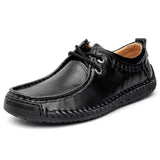 Men's Driving Shoes Cow Leather Loafers Handmade Casual Breathable Moccasins Flats Mart Lion Black 6.5 