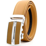 Men's Belt Genuine Leather Belts Metal Automatic Buckle Cowhide Belts Waist MartLion camel 125cm 