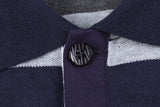 Autumn Men's Stripe Embroidery T-shirt Letters Print Long Sleeved Lapel Mart Lion   