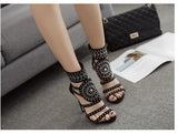 Aneikeh Women Open Toe Rhinestone Design High Heel Sandals Crystal Ankle Wrap Glitter Diamond Gladiator Black Mart Lion   