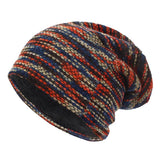 Knitted Hat Women Skullies Beanies Winter Hats For Men's Bonnet Striped Caps Warm Baggy Soft Female Wool Beanie Hat MartLion red One Size 