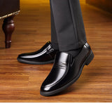 Decent Soft Leather Shoes Men's Footwear Fall winter Formal Dress with Fur Warm Elegant Suit Office MartLion   