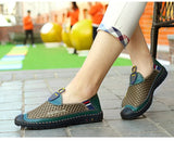 Casual Leather Shoes Men's Loafers Spring/Summer Mesh Flats Breathable Driving Moccasins Mart Lion   