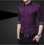 Luxury Brand Men's Dress Shirts Long Sleeve Geometric Print Social Shirt Handsome Blouse Mart Lion   