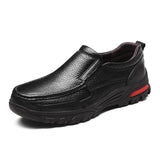 Men's Shoes Handmade Genuine Leather Slip On Comfort Casual Mart Lion black 6.5 