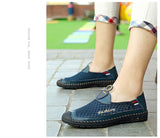 Casual Leather Shoes Men's Loafers Spring/Summer Mesh Flats Breathable Driving Moccasins Mart Lion   