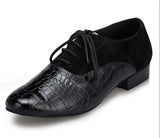 Ballroom dancing shoes Men's Latin tango Square Genuine leather Low heel MartLion black heel 4.5cm 6 